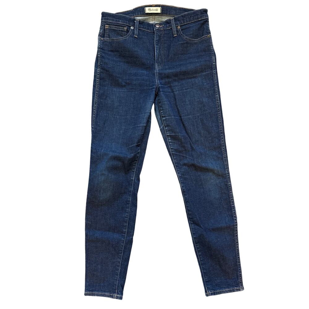 Madewell 10" High Rise Skinny Jeans in Dark Blue Wash Size 30